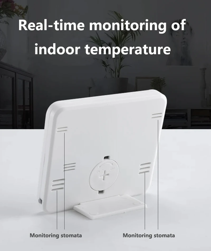 Digital Thermometer Hygrometer LCD Wall Clock