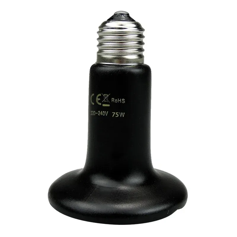 Reptile Heating Lamp Reptile Light Bulb Reptile Lamp Bulb Poultry Heating Bulb Heating Lamp Bulb Ceramic Emitter Heat Lamp Bulb Pet Heating Light Bulb Infrared Black for Ceramic Heate Reptile Animals Heater Brooder Chocadeira