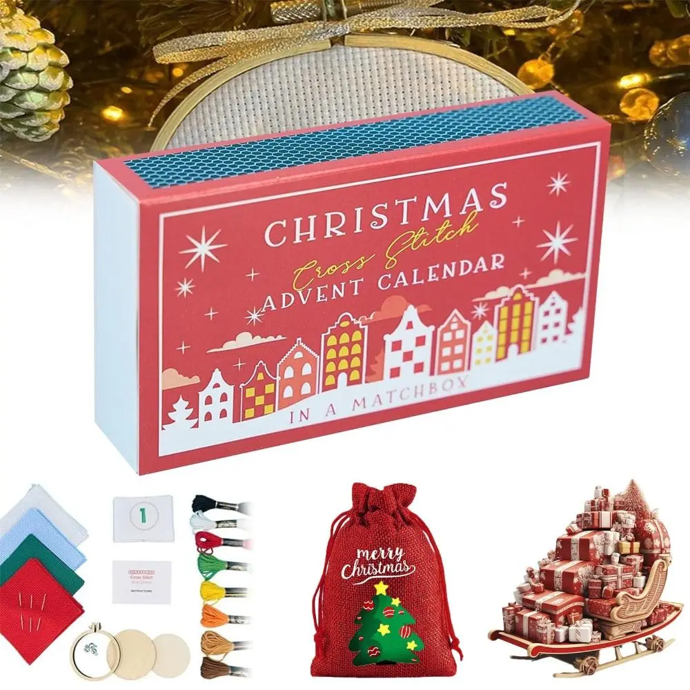 Handmake Cross Christmas Countdown Embroidery Kit Cross Stitch Advent Calendar