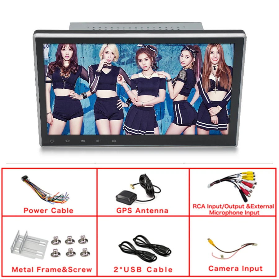 Universal 2DIN Adjustable Android 9.1 10.1" 1080P Car Stereo Radio GPS RAM 1GB ROM 16GB Touch Screen Wifi 3G 4G Mirror Link