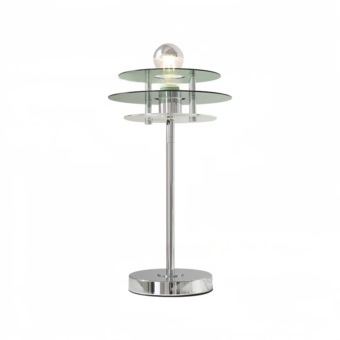 현대 LED 테이블 램프 아크릴 그늘 크롬 금속 베이스 멀티 컬러 침대 옆 램프 홈 침실 거실 장식 조명