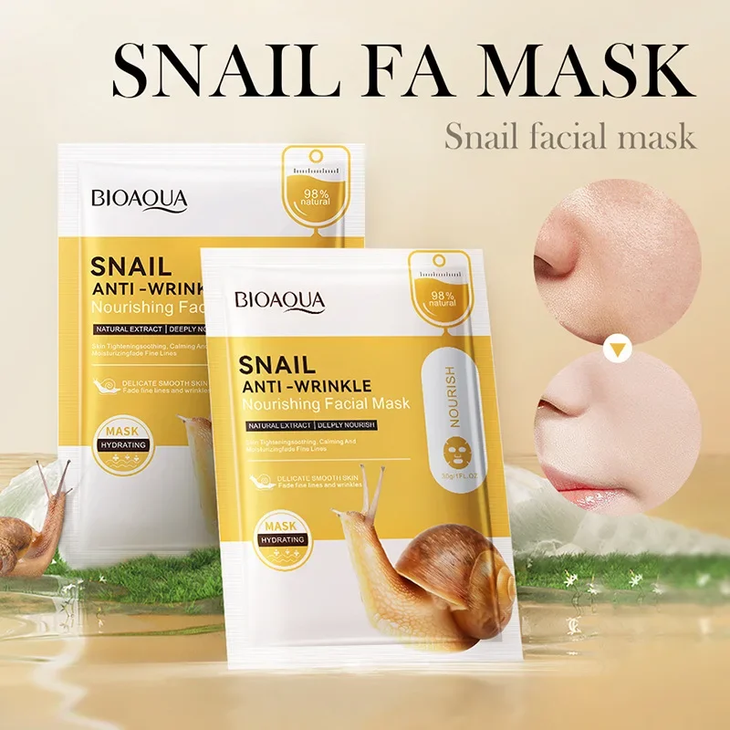 

BIOAOUA Snail Anti Oxygen Deeply Nourishing Facial Mask Anti-Aging Moisturizing and Hydrating Skin Care Supplies