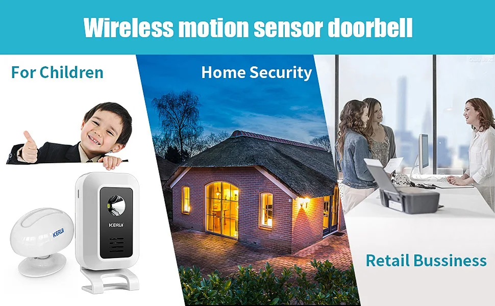 KERUI-M7 Bem-vindo Motion Sensor Security Alarm, campainha