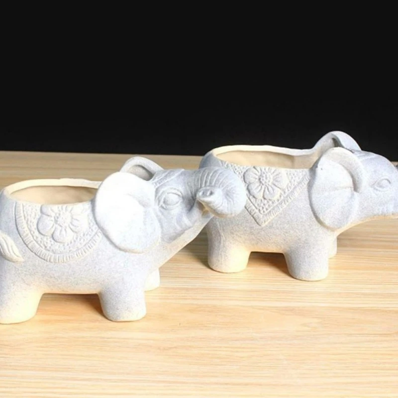 펜 홀더 실리콘 금형 3D 코끼리 테이블 장식 금형 DIY 즙이 많은 화분