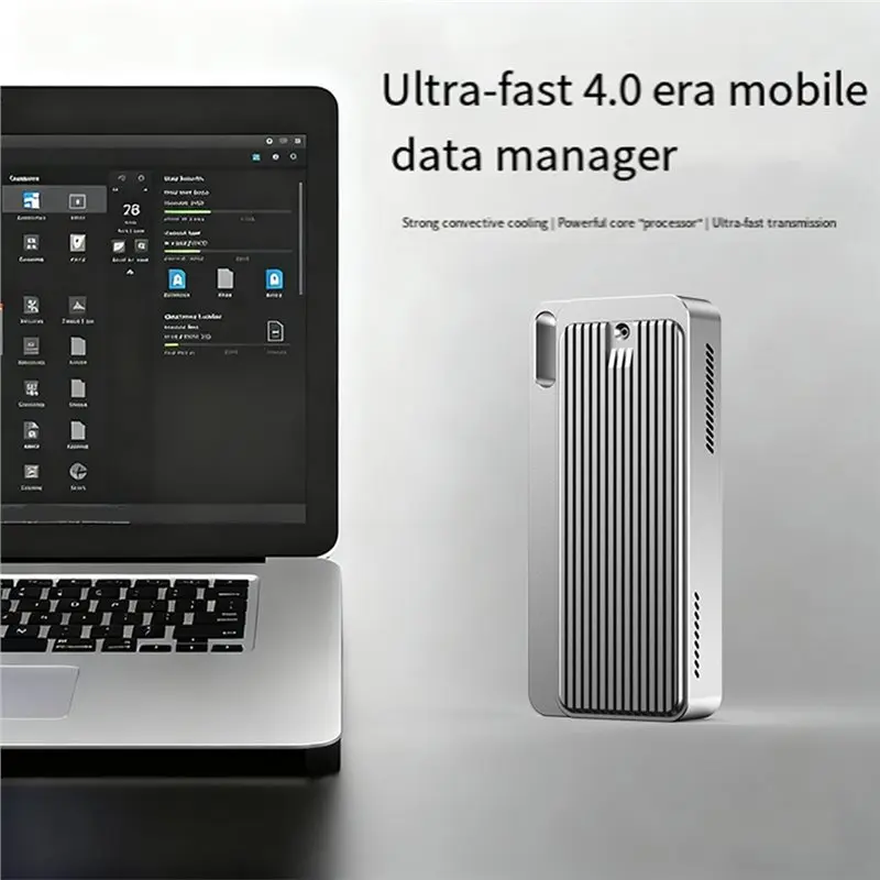 【선물】M.2 Nvme SSD용 인클로저- USB4.0 40Gbps(Thunderbolt4/3용) USB4 지원 2280 B+ M M-Key SSD 크기