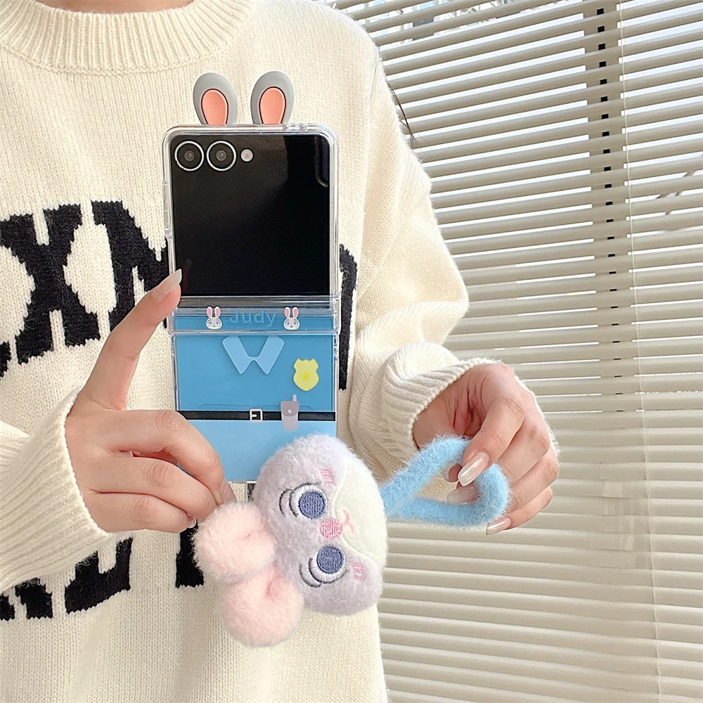 Zootopia Rabbit & Fox Plush Pendant Phone Case with Enhanced Protection