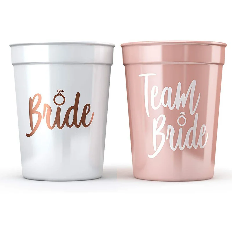 1pcs Bride To BeTeam Cup for Bridal Shower Wedding Decoration DIY Bachelorette Party Hen Bridesmaid Gift |