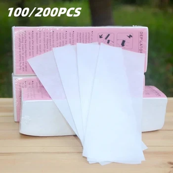 100/200 pz carta cerata depilazione professionale strisce ceretta tessuto non tessuto carte ceretta depilatorio strumento di bellezza rimozione 1