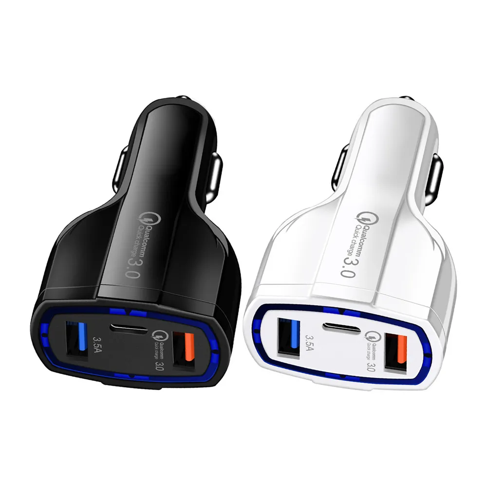 

50pcs/lot type c USB Quick Charge QC 3.0 car charger adapter For Samsung S8 S9 S10 for iphone 14 Phone Fast Charger
