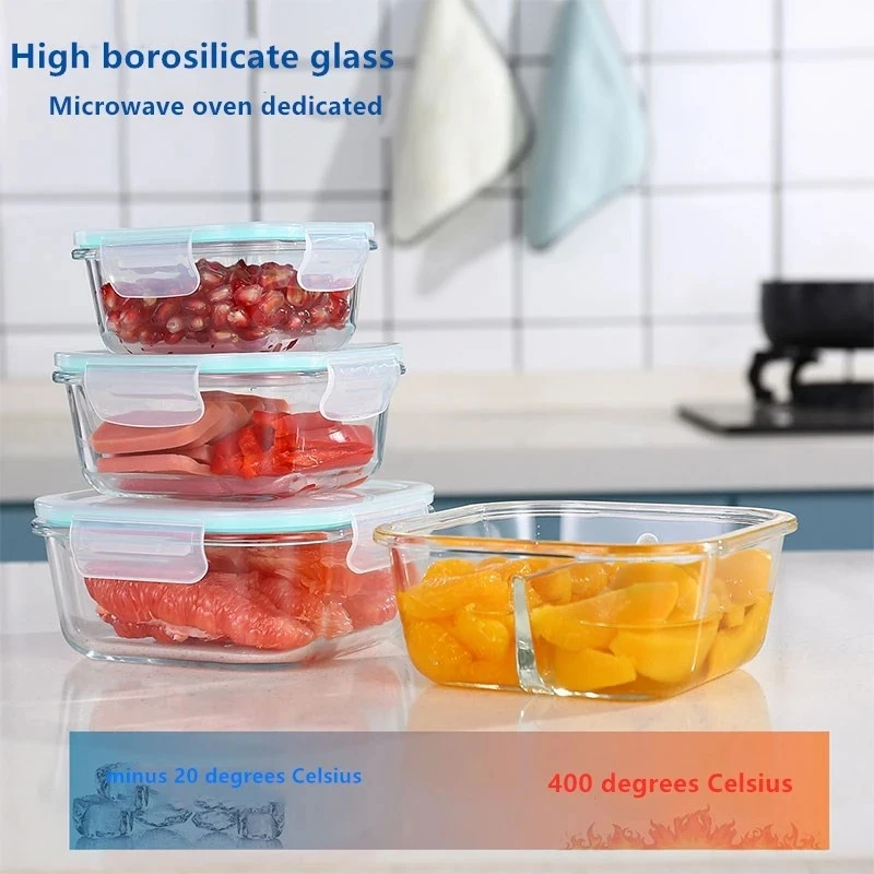 Pyrex Microwave DIVIDED Glass Storage Food Container Airtight Bento Lunch  Boxes