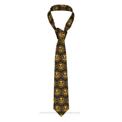 Trafalgar Law Yellow Print Ties One Piece Luffy Anime Casual Unisex Neck Tie Daily Wear Narrow Striped Slim Cravat