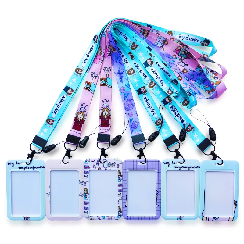 Women Doctor Nurse Lanyard ID Name Card Holder Girls Credential Holders Hospital Workers Neck Straps Badge Holder Keychains