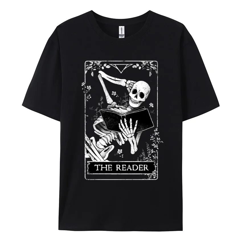 Women's Cotton T-Shirt New 2024 Oversize Multicolor Skull Print Loose Top Y2K Hip Hop Casual Simple Short Sleeve
