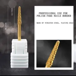Tungsten Steel Carbide Nail Drill Bit (Gold 1PCS)