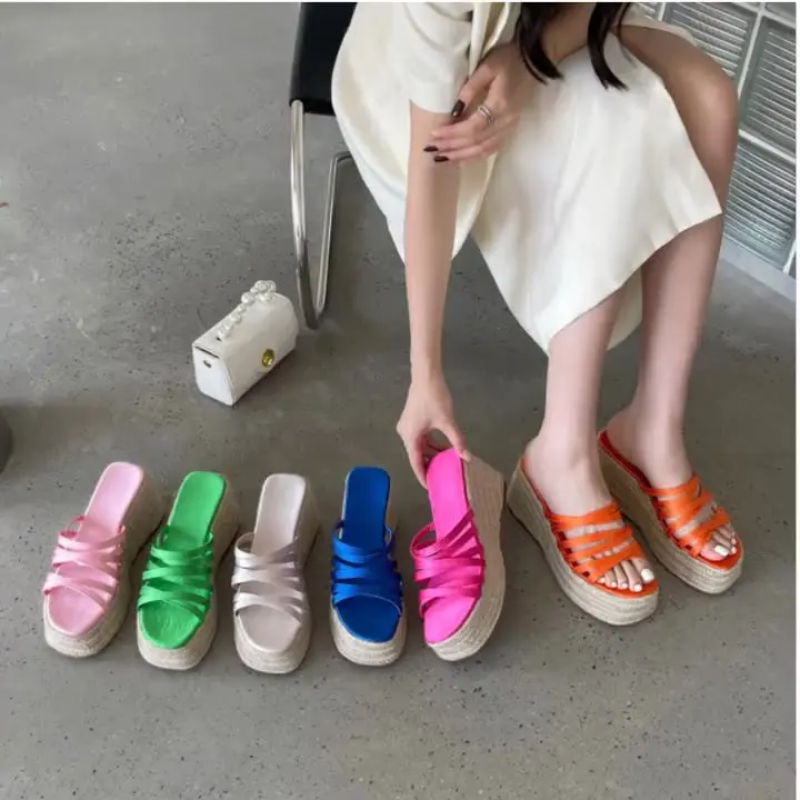 Dinnesis Zapatos Blancos Mujer Verano Gran Cuña Moda Novela Hada