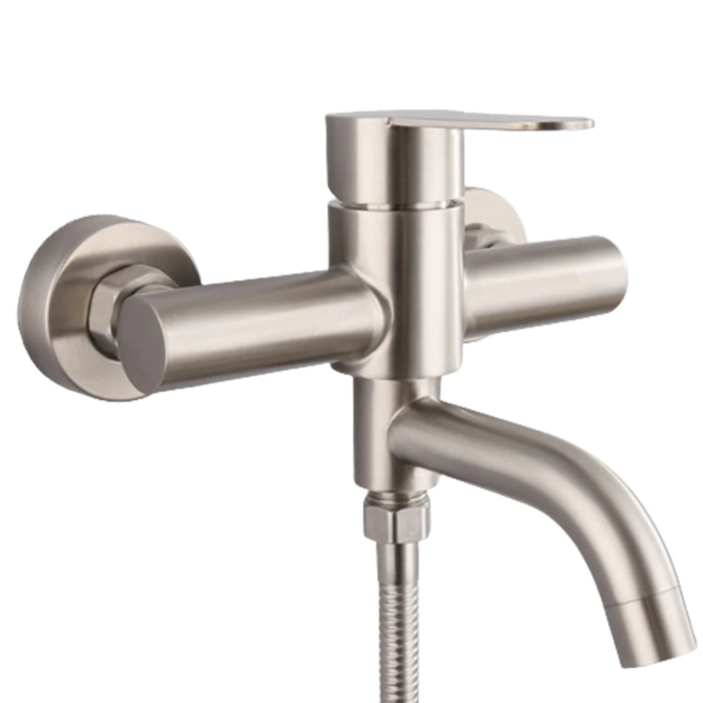 Настенный смеситель для ванной из нержавеющей стали 304 тройной клапан холодной и