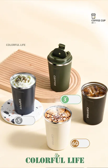 GIANXI Coffee Insulation Mug Ceramic Liner Thermos With Straw Simple Style  Leak-Proof Keep Cold And Warm Coffee Cups - AliExpress