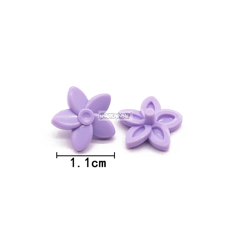 Marumine 50PCS MOC Friend Blocks Accessories Flower 18853 Compatible Building Blocks Mini Person Hair Decoration Assembled Parts 5