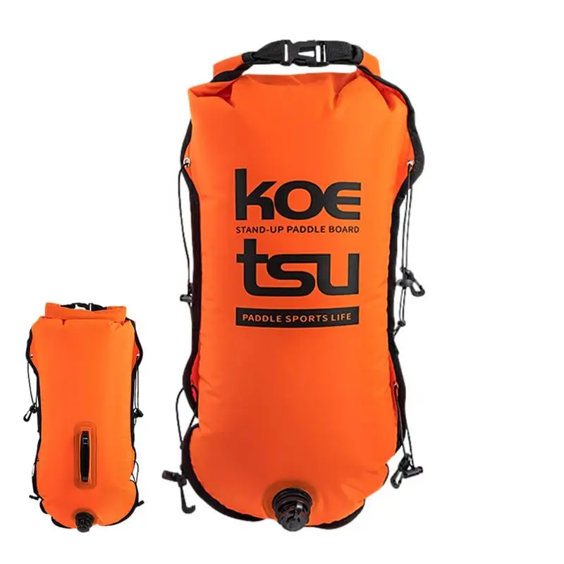 Inflatable Open Swimming Buoy Tow Float Dry Bag Double Air Bag With Waist Belt For Swimming Water Sport Storage Safety swimming buoy