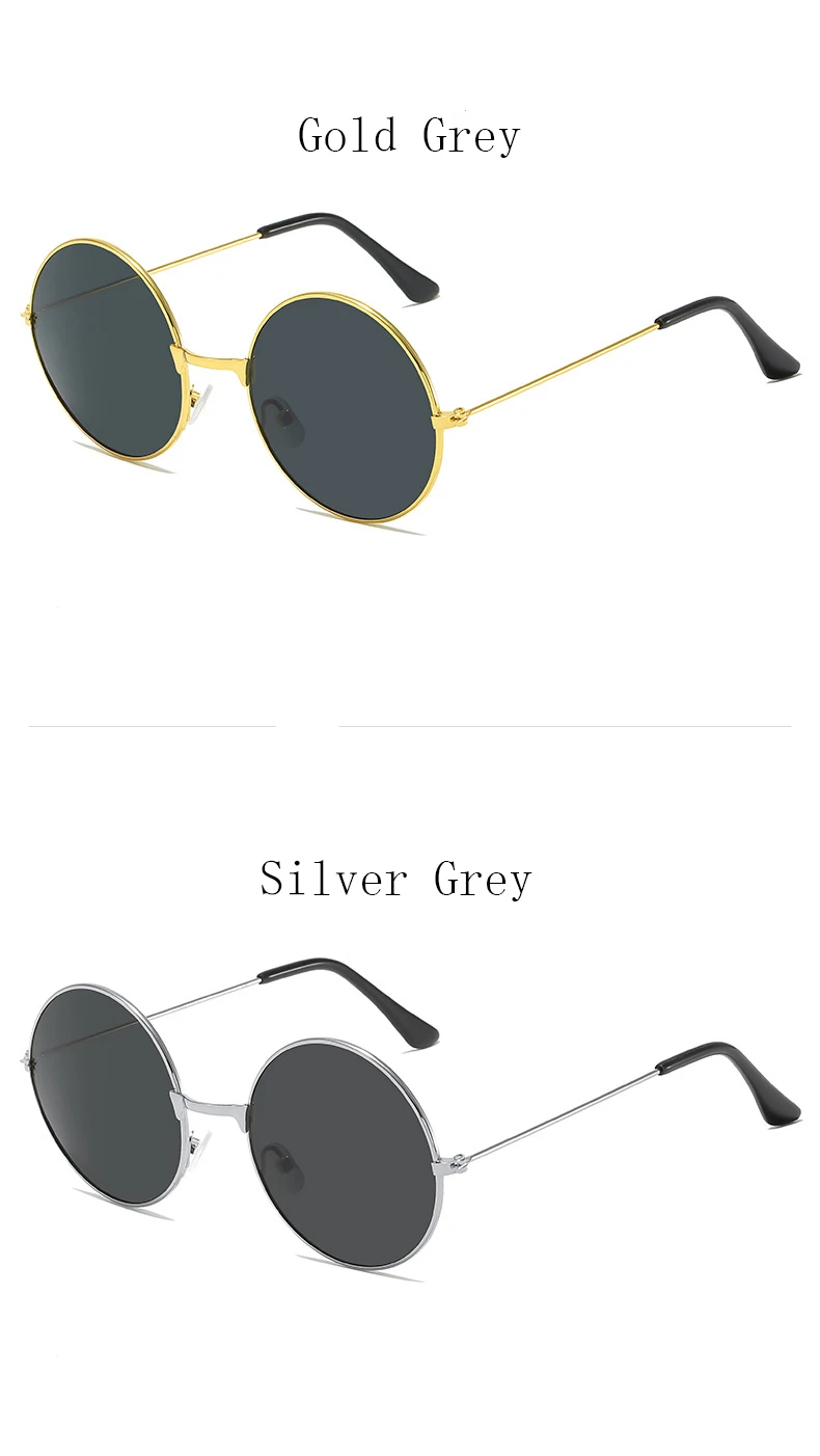 Klassische Vintage Runde Sonnenbrille für Herren und Damen Markendesign Ozeanrot Gelb Metall Runde Sonnenbrille Unisex Eyewear 2025 – Detail 7