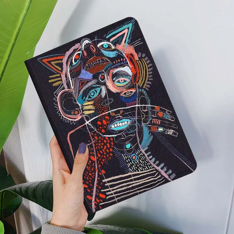 Cartoon Abstract Face Art Tablet Case Gift