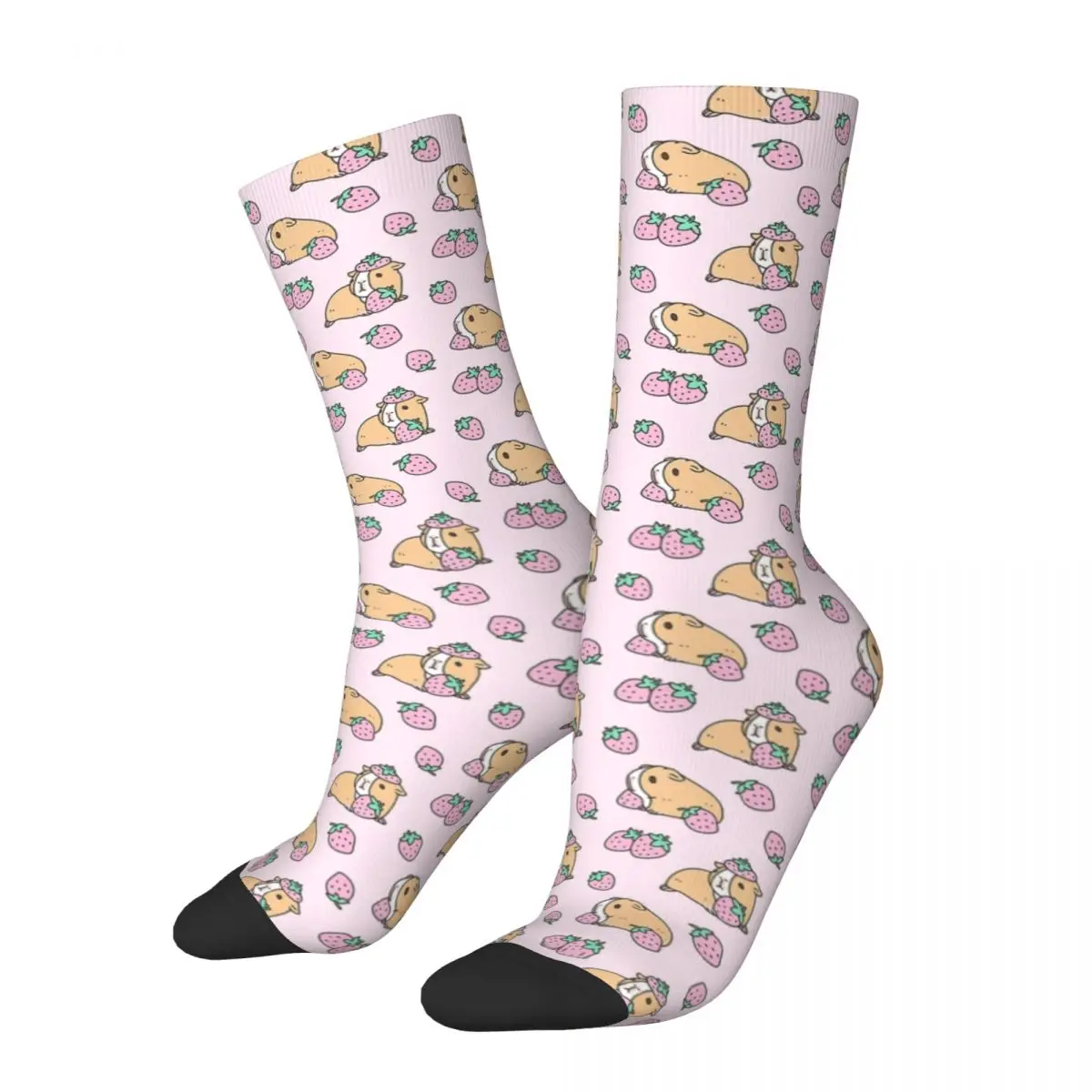 

Flowers Black Guinea Pig Cavia Porcellus Animal Men Women Socks fashion Beautiful Spring, Summer, Autumn