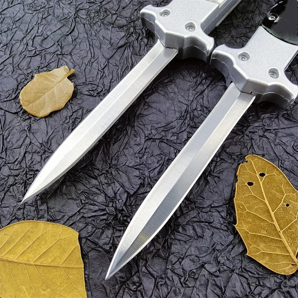Portable Tactical Folding Pocket Knife Hunting Self Defense Hiking Utility EDC Tools 440C Blade Zinc Alloy Acrylic Handle 3