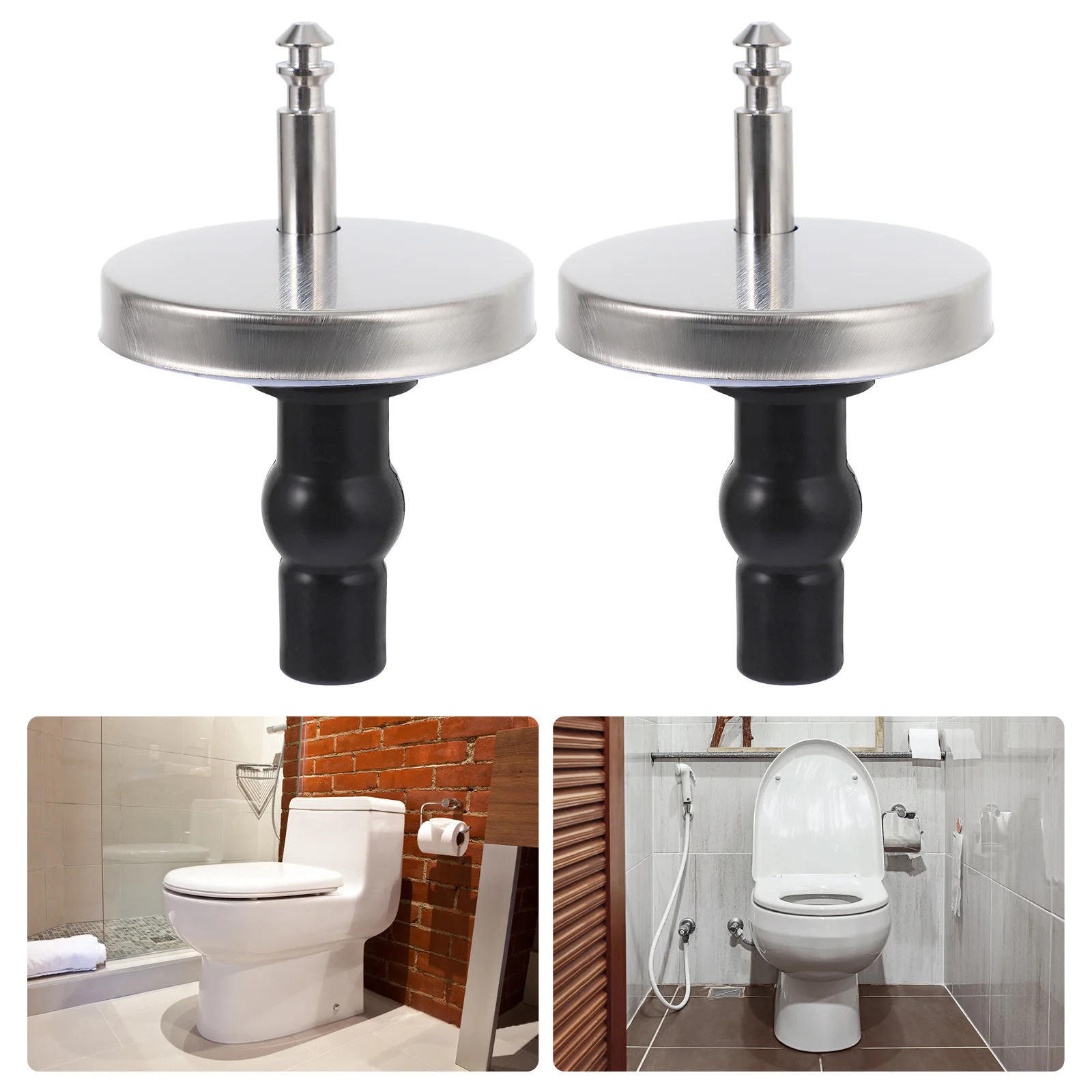 2 Pcs Stainless Steel Toilet Seat Hardware Hinges Cover Bolts Toilet Lid Accessories Seats Fixing Bathroom Fixture