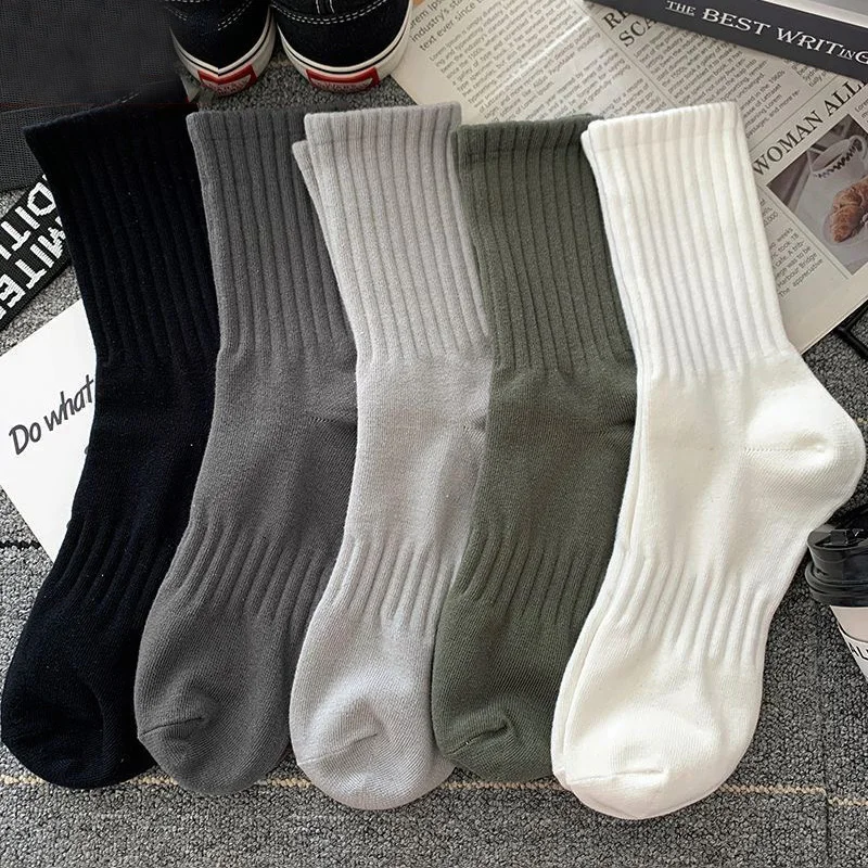 알리쿠폰, 양말제작 남성용 가을·겨울 5켤레 무지 면 양말: 따뜻하고 통기성 있는 필수품 알리익스프레스 쿠폰