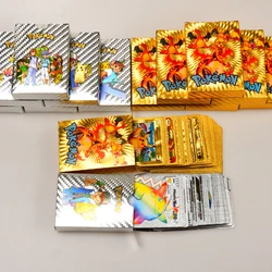 Carte Pokemon feuille d'or Pikachu, 54 pièces, jeu de combat, personnages d'anime GX V max, jouets pour enfants, cadeaux à collectionner, nouvelle collection 2022 