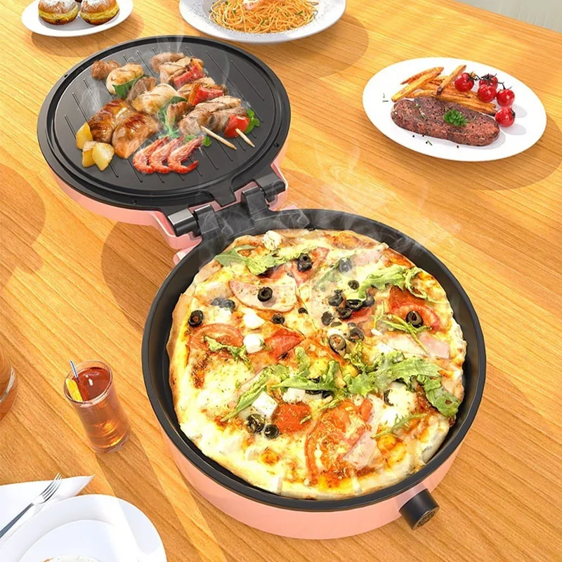 110V household hover non stick electric pancake pan suspended double-layer large capacity multifunctional pancake pot 2