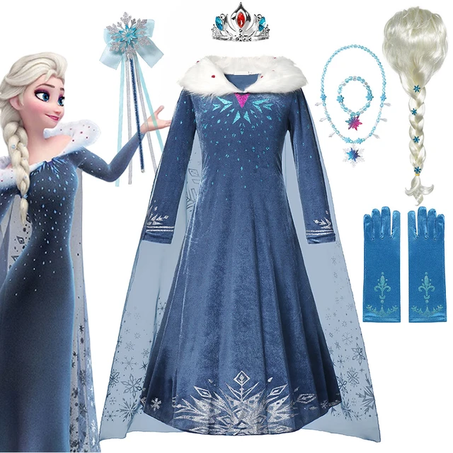 Costume Elsa La Reine des Neiges Taille 5-7 ans