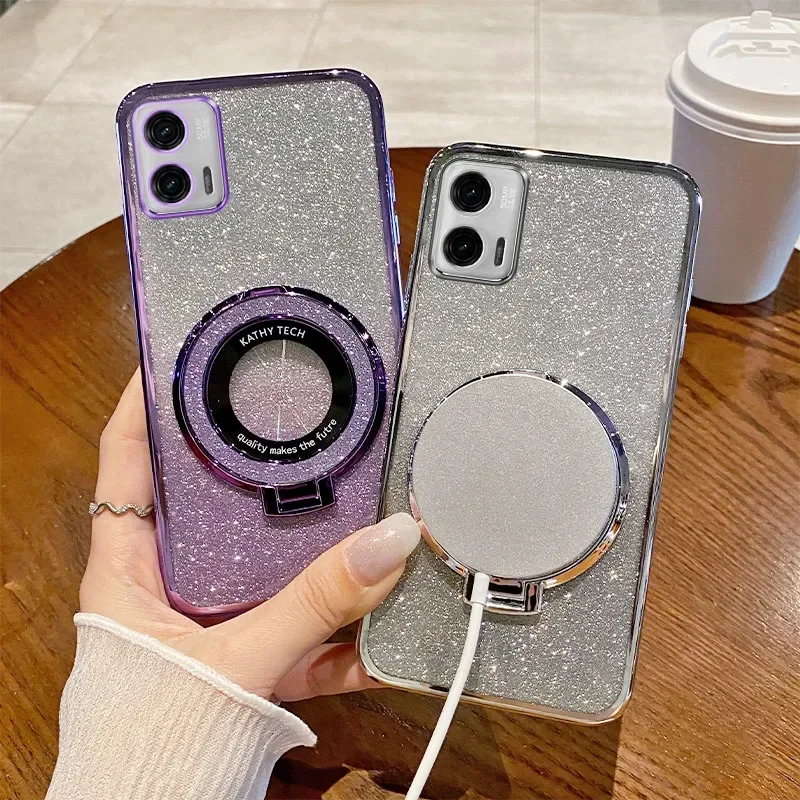 Gradient Glitter Ring Phone Case Cover