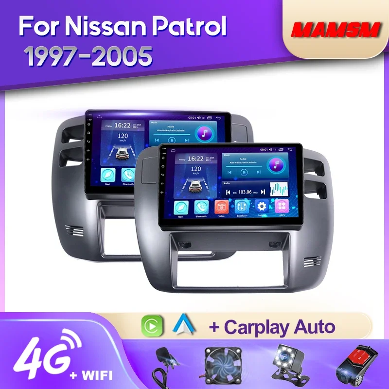 

MAMSM Android 12 2K Car Radio For Nissan Patrol 1997-2005 Video Multimedia Bluetooth Player Navigation GPS 4G Carplay stereo