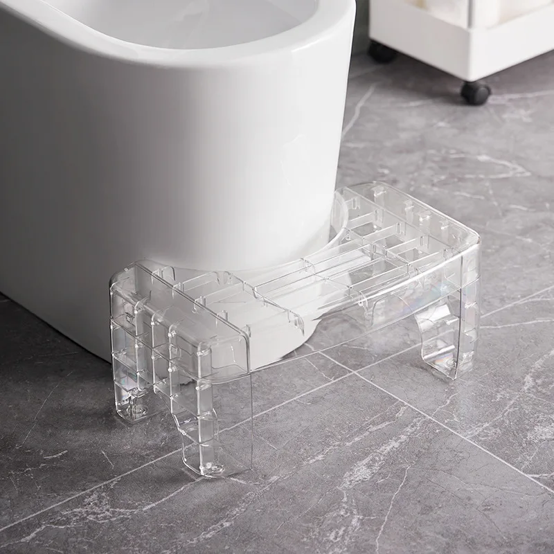 Bathroom Chairs Stools Transparent toilet stools quat stool squat pit toilet assistant foot foot step stool light luxury plastic step stool