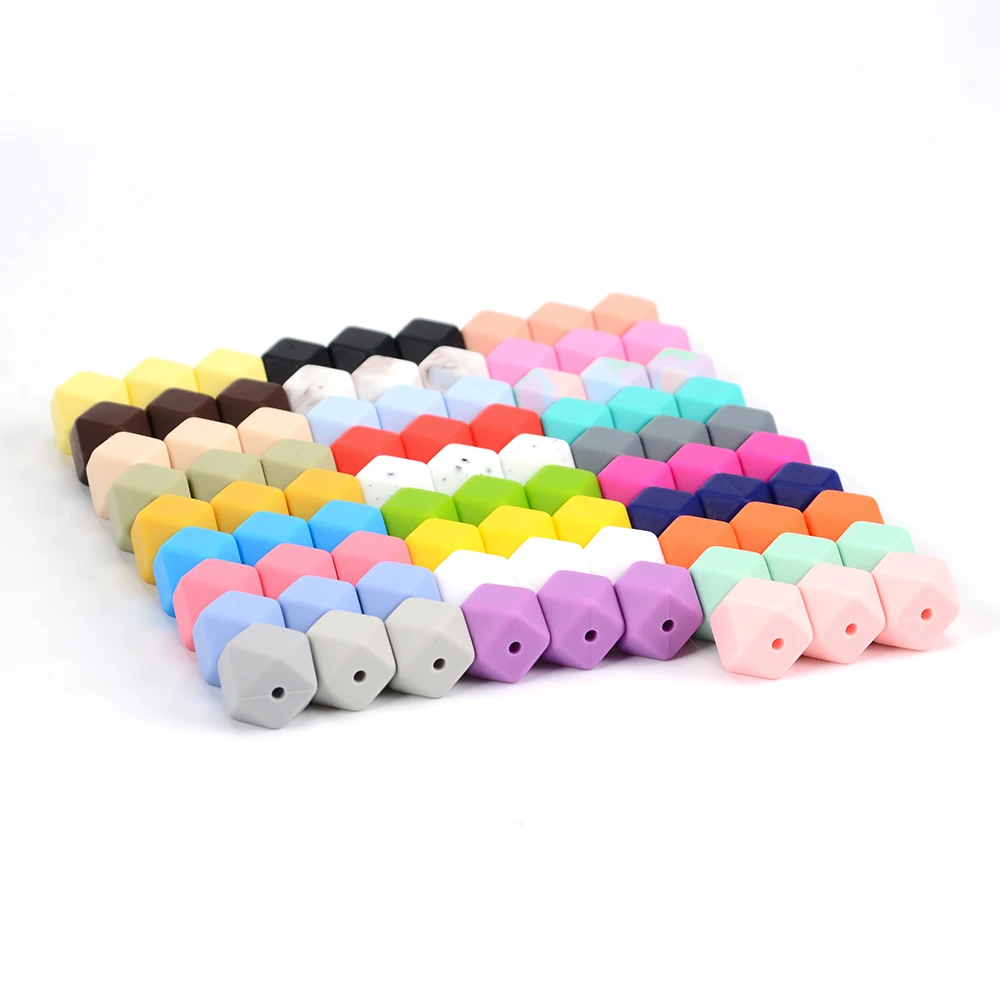 LOFCA 20PCS Hexagon Silicone Beads - BPA-Free Food Grade