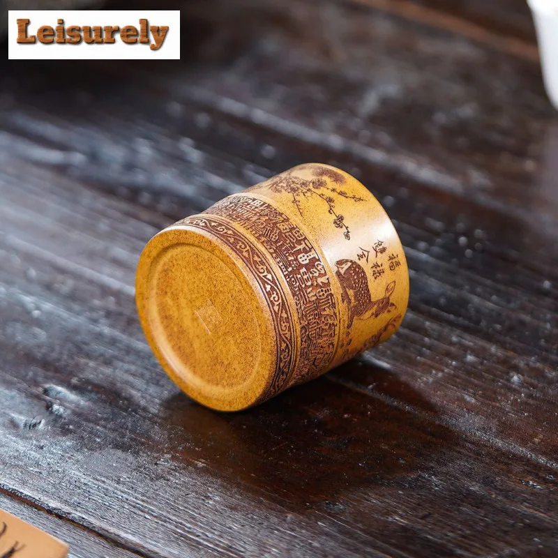 170ml Yixing Zisha Fu Deer Teacup Handmade Tea Bowl Mug Tea-tasting Fragrance Cup Jianzhan Master Cups For Tea Accessories Craft