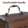 Treasure Chest Piggy Bank with Key Lock Wedding Coin Wooden Savings Dark Brown Child 4