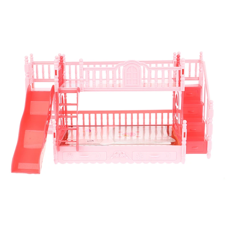 Puppenhaus Mini Prinzessin Etagen bett mit Rutsche Puppenhaus Simulation Möbel Zubehör Puppenhaus Schlafzimmer Dekoration – Detail 5