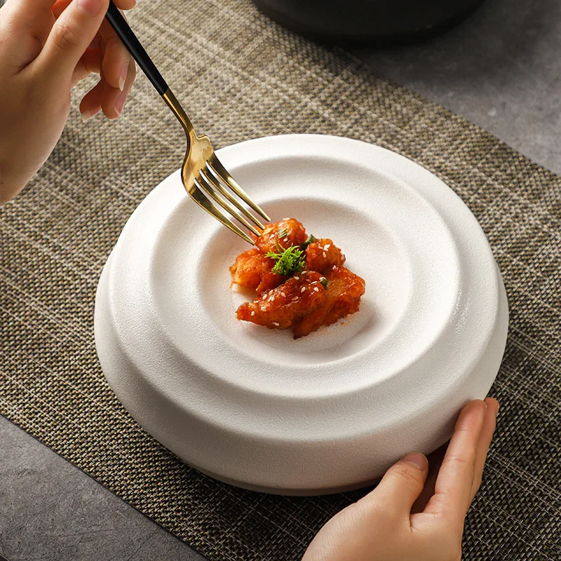 

1pc Creative Ceramic Dinner Plate Hotel Restaurant Steak Sushi Plate Dessert Cake Plates Superior Restaurant Appetizer Tableware