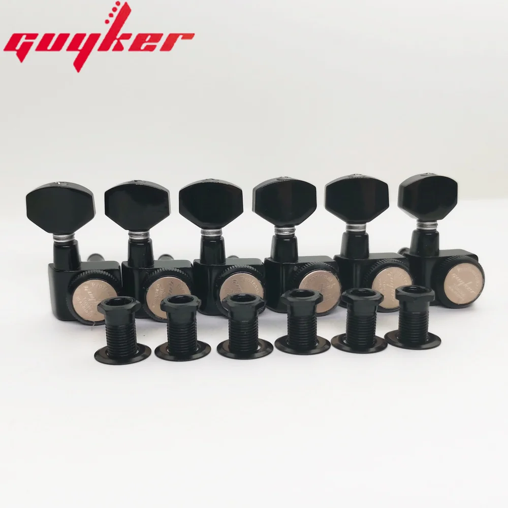 1 Set GUYKER 6 In line Machine Heads No Screws Locking Tuning Key