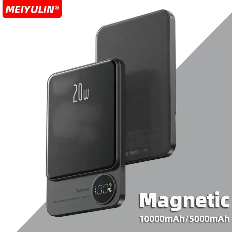 Power Bank 20W 10000mAh Magnetic Wireless 22.5W USB C Fast Charging External Battery For Iphone15 Samsung