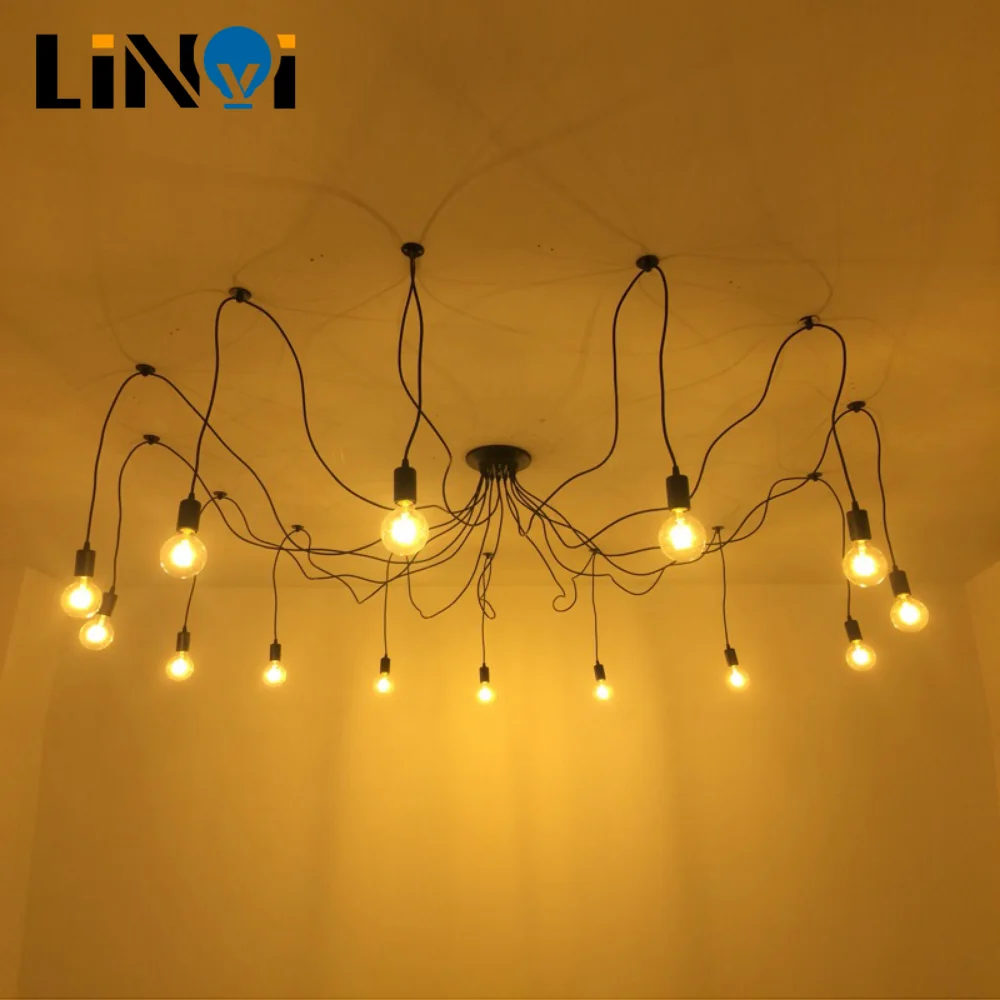 

Chandelier Spider Led E27 Industrial Pendant Lamp Loft Vintage Design Home Living Room Cafe Bar Clothing Hanging Light