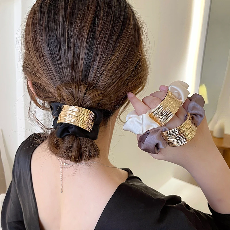 

Alloy Geometric Large Intestine Hair Ties for Women 2024 Latest Fashion Girl Headwear Hair Accessories Jewelry Gift