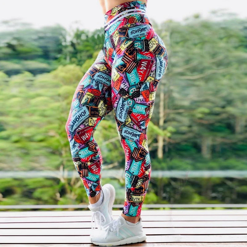 Women Pants Gym Leggings Sport Push Up Raises Butt Women's Fitness Print Female Yoga Ladies Workout Leggings With Push Up Effect