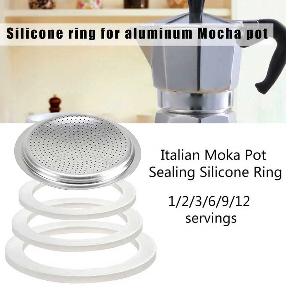 Coffee Rubber Ring Gasket Set Flexible Washer Gasket Ring Replacenent For Cups Moka Pot Espresso