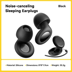 Enhanced Noise Reduction Silicone Earplugs for Sleep, Work, and Travel (Black)