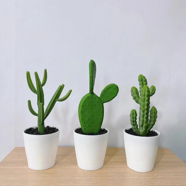 HXGYZP-Cactus Artificial con macetas, Mini plantas suculentas de plástico  verde en maceta con macetas, adornos de decoración de escritorio para el  hogar y la Oficina - AliExpress