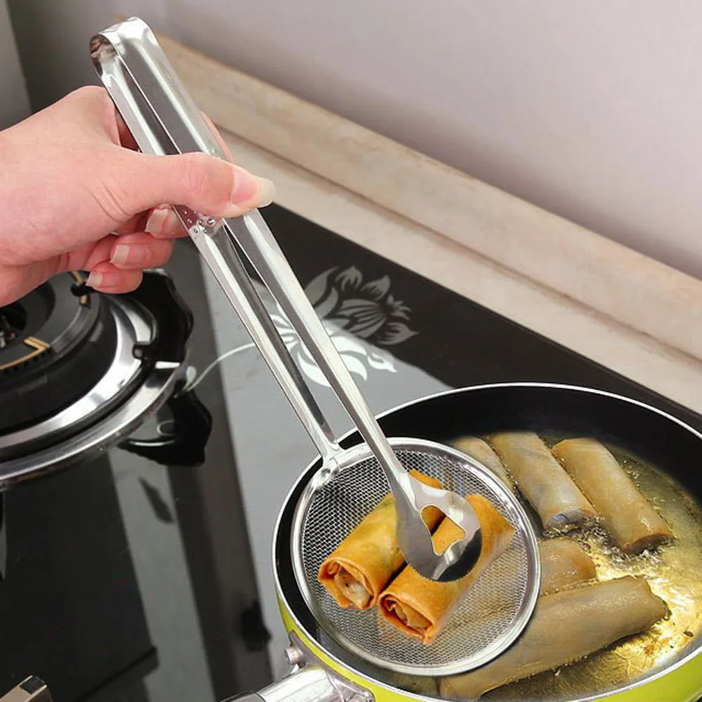 

Fried Food Strainer for Household Kitchen Ornaments Filter Spoon Oil Frying Clamp Filter Stainless Steel Spoon Vegetables Snack