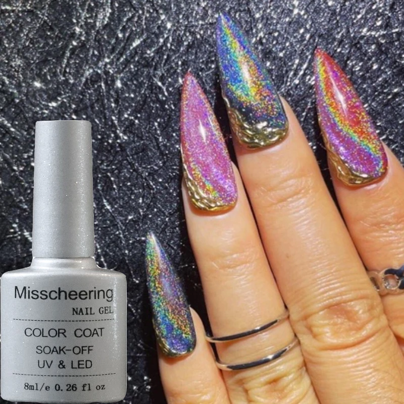 Rainbow Cat 8ml Eye Gel Nail Polish High Quality Colorful Reflective Glitter UV Nail Varnish Professional DIY_voghion.com
